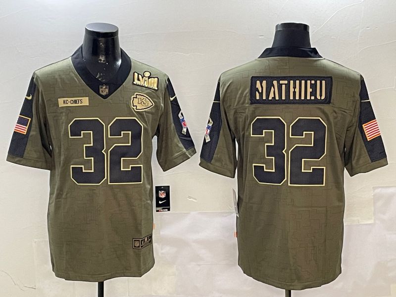 Men Kansas City Chiefs 32 Mathieu Green 2025 Nike Salute to Service Limited NFL Jersey style 2